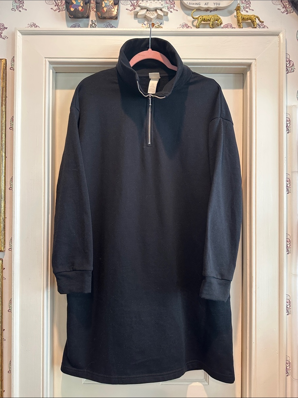 Pop Collar Sweatshirt Dress